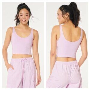 Gilly Hicks Recharge Plunge Tank Light Pink Size M Built In Bra Running Yoga